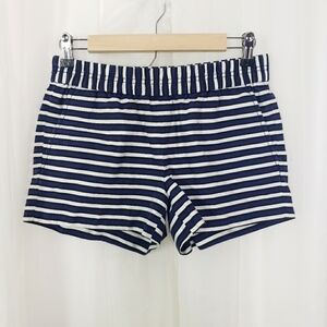 J. Crew pull on short elastic waist linen blend white black navy size 0